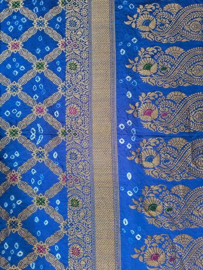 Gujarati Bandhani Saree with Gadwal Work