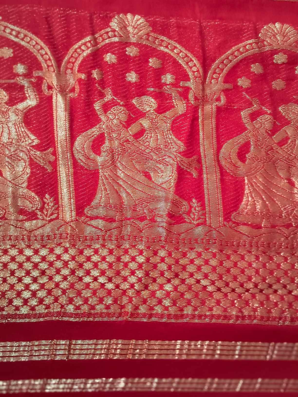 Traditional Garba Dance Gujarati Bandhani Saree(Red)