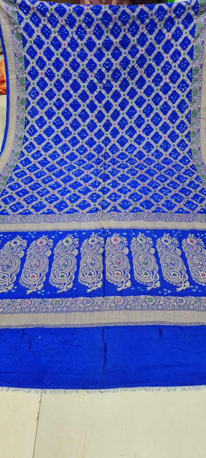 Gujarati Bandhani Saree with Gadwal Work